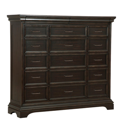 Caldwell - 17 Drawer Master Chest - Dark Wood