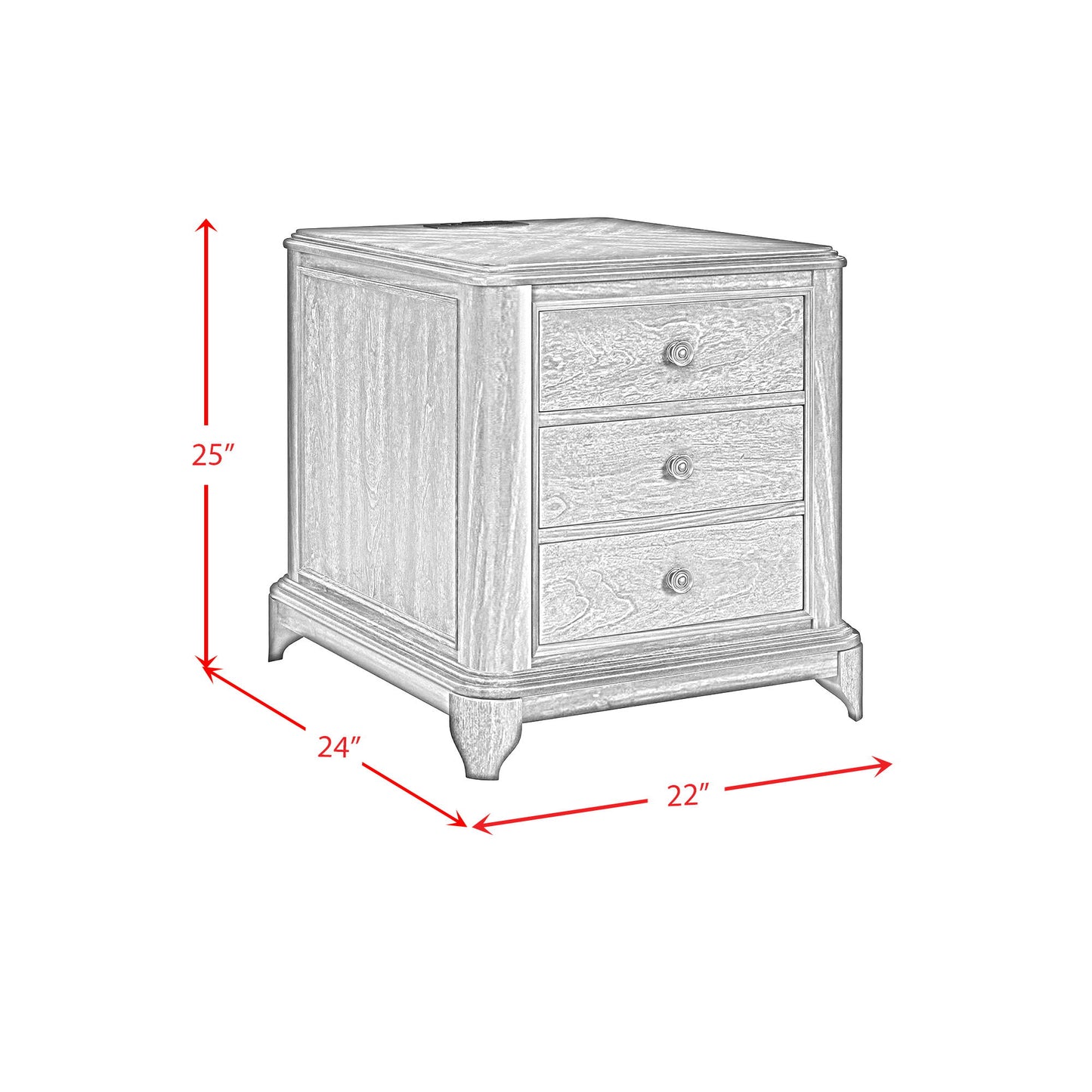 Phillipe - 2-Drawer Cabinet With USB - Cherry