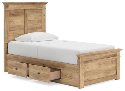 Makidern - Panel Storage Bed With Under Bed Storage Unit