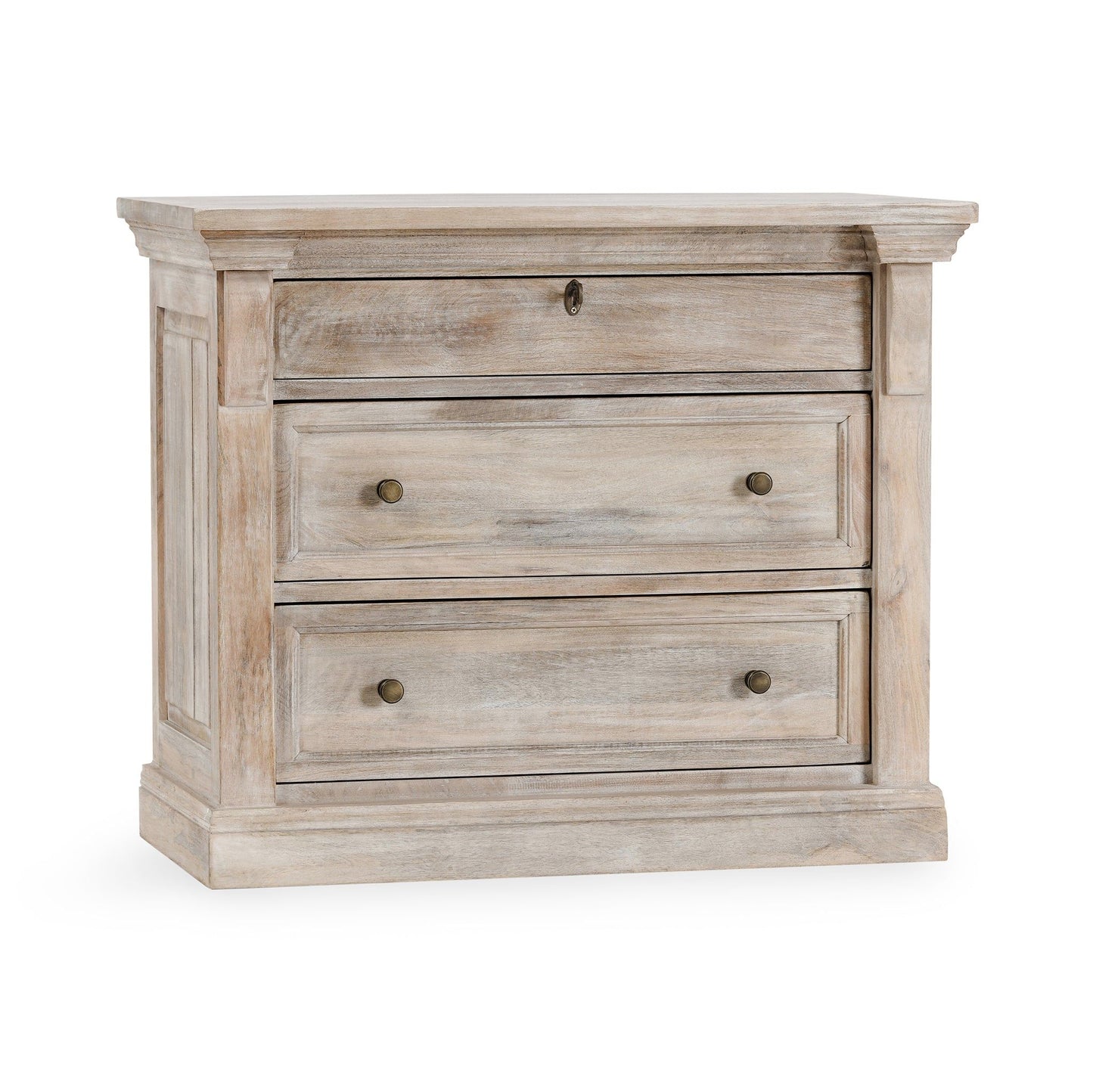 Adelaide - 3 Drawer Nightstand - Natural Cream Wash