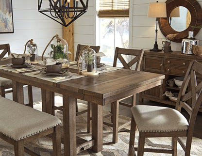 Moriville - Rectangular Dining Room Counter Extension Table - Grayish Brown