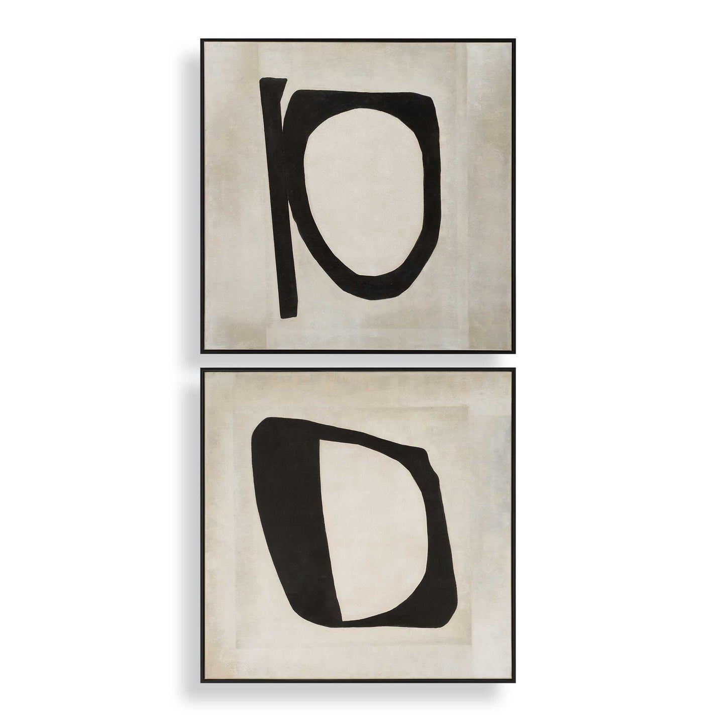 Characters - Abstract Art (Set of 2) - Black / Beige