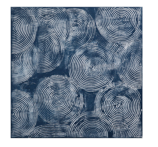 Framed Canvas Indigo Spiral - Gallery Wrapped