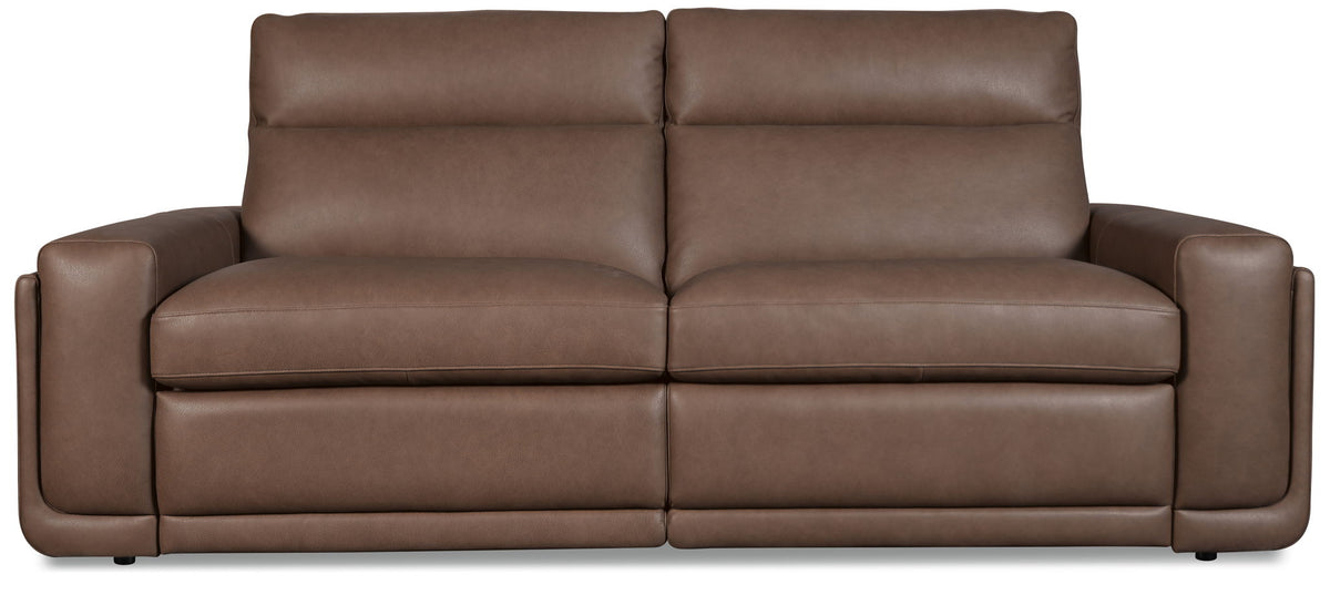 MS - Simone ZG 2 over 2 Power Sofa With Power Headrest and BT speaker - Brown