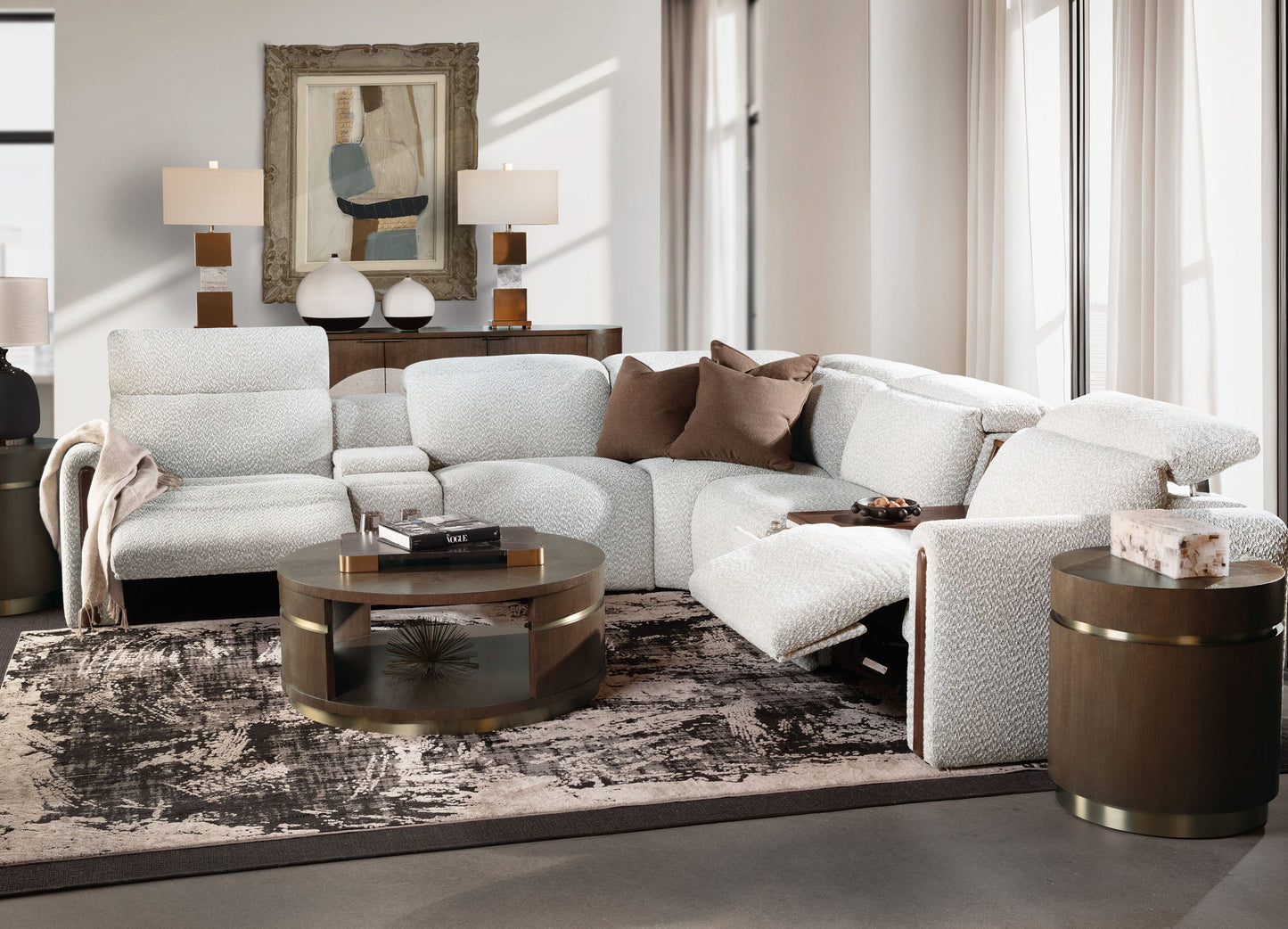 MS - Anaheim Seven-Piece Power Sectional - White