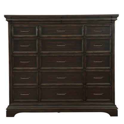 Caldwell - 17 Drawer Master Chest - Dark Wood
