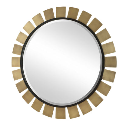 Toluca - Round Mirror - Brass