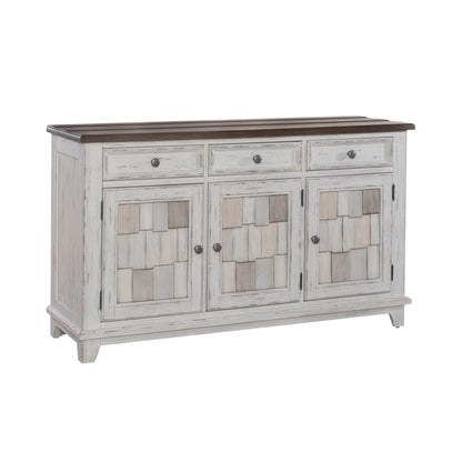 River Place - Accent Server - Riverstone White & Tobacco