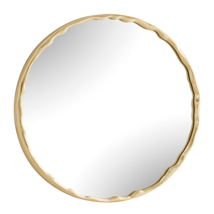 Crinkle - Round Mirror - Brass