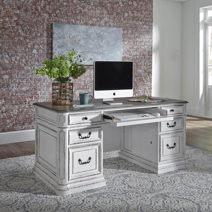 Magnolia Manor - Jr Executive Desk Base - Antique White