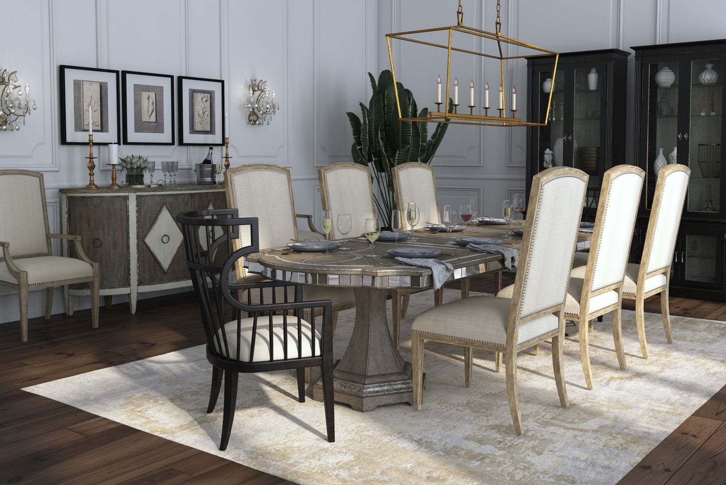 Sanctuary 2 - Couture Host Chair - Beige / Black