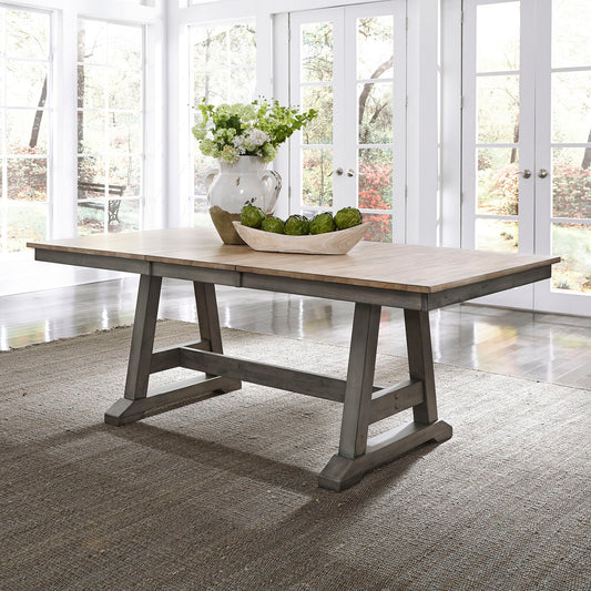Lindsey Farm - Trestle Table Base - Gray & Sandstone