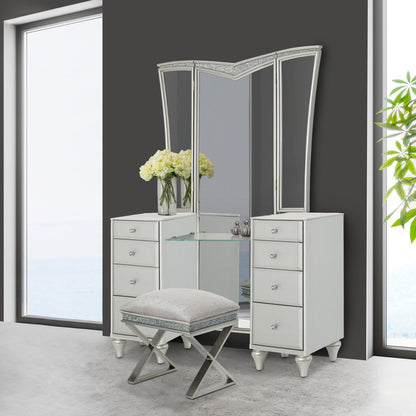 Melrose Plaza - Vanity Bench - Dove