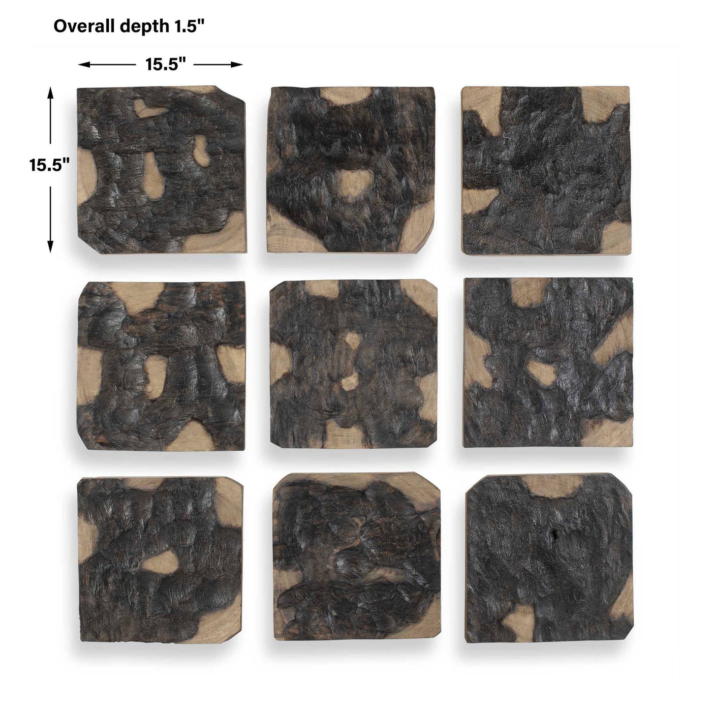 Ignite - Wood Wall Decor (Set of 9) - Black / Woodtone