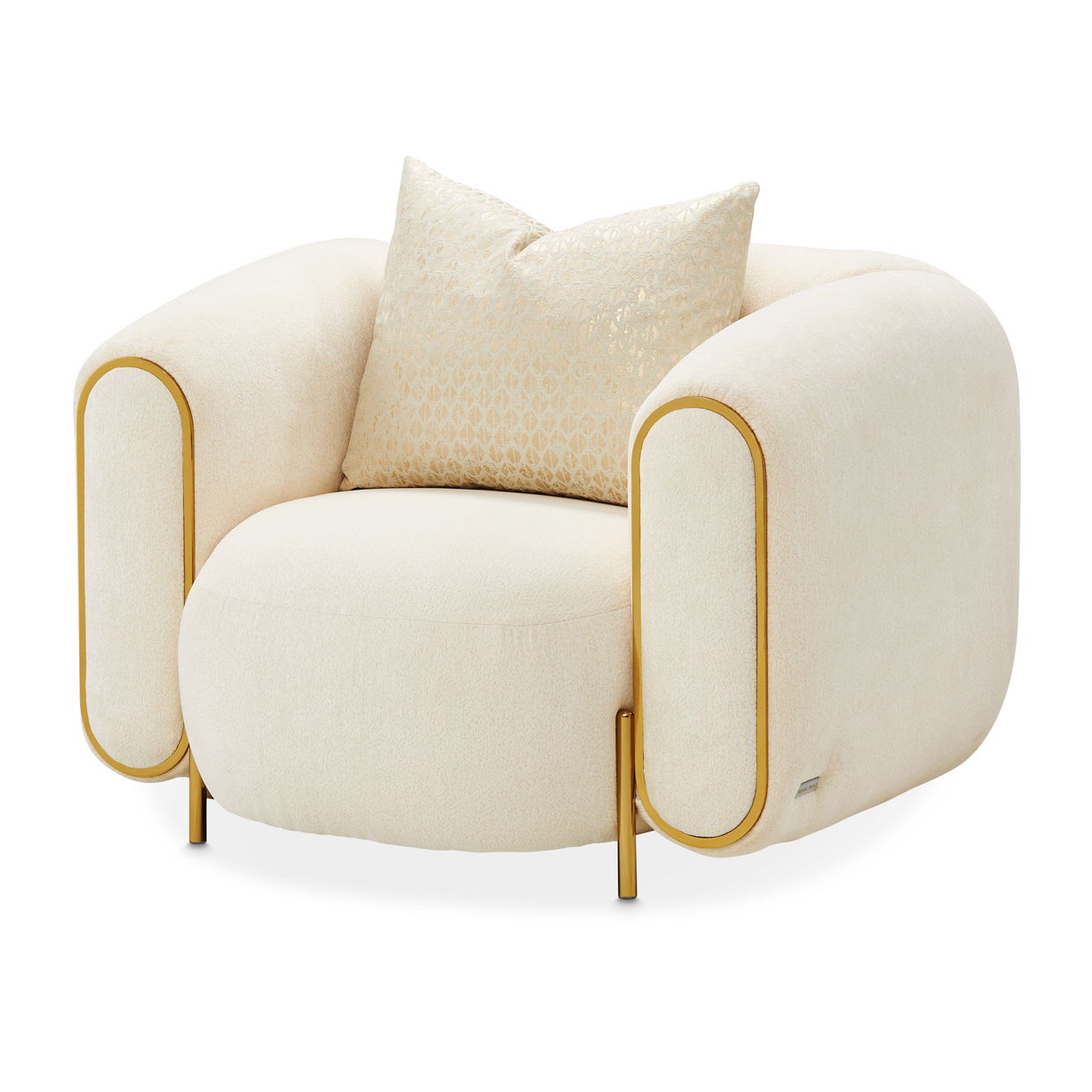 Sassani - Accent Chair - Crepe / Gold