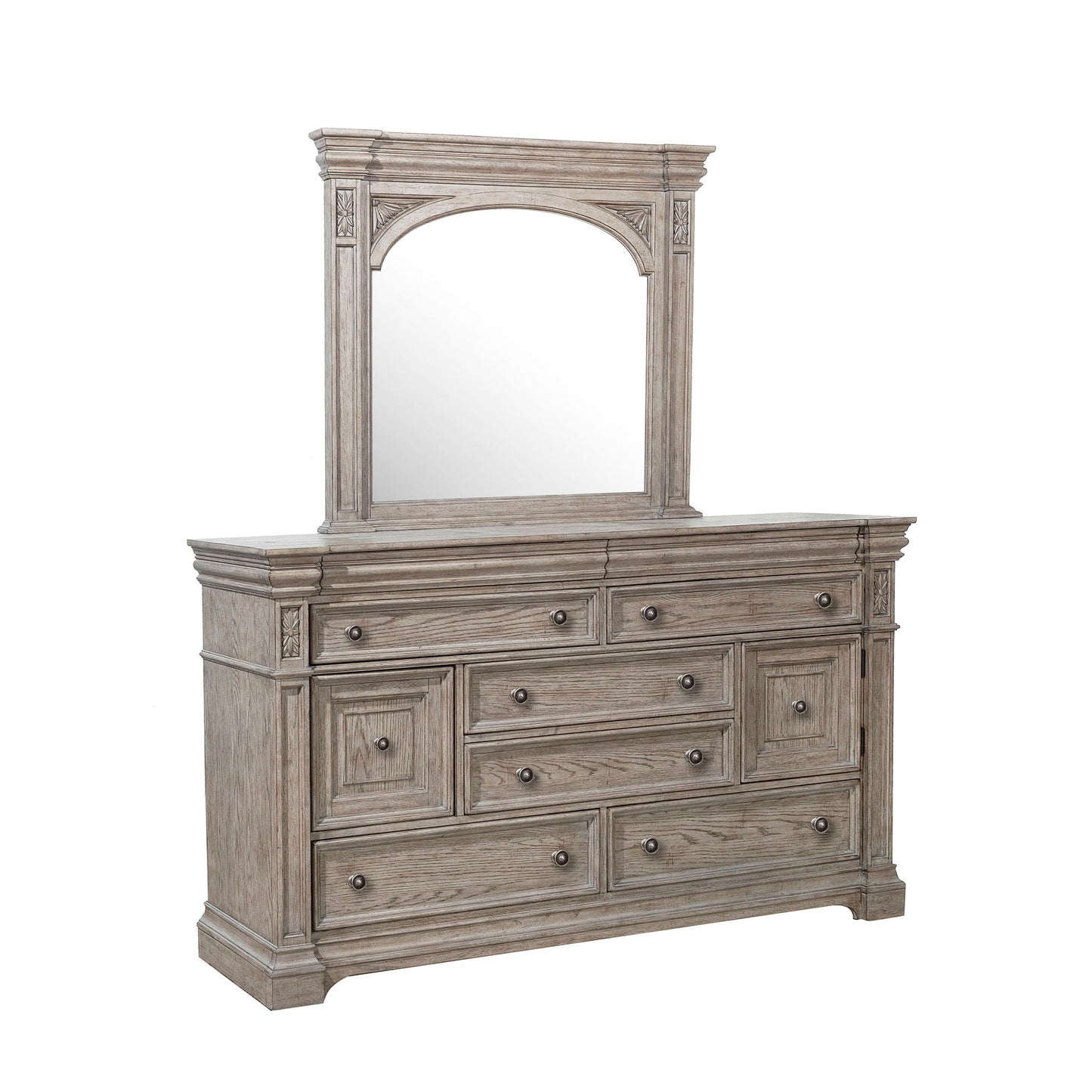 Kingsbury - Beveled Dresser Mirror - French Gray