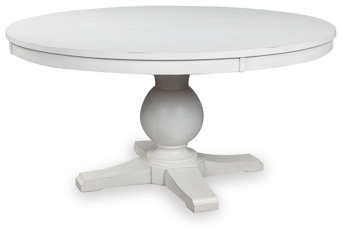 Greddinton - Round Dining Table Set - Black Chairs