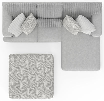 Logan - Upholstered Sectional With Comfort Coil Seating - 46" Cocktail Ottoman And Accent Pillows Included