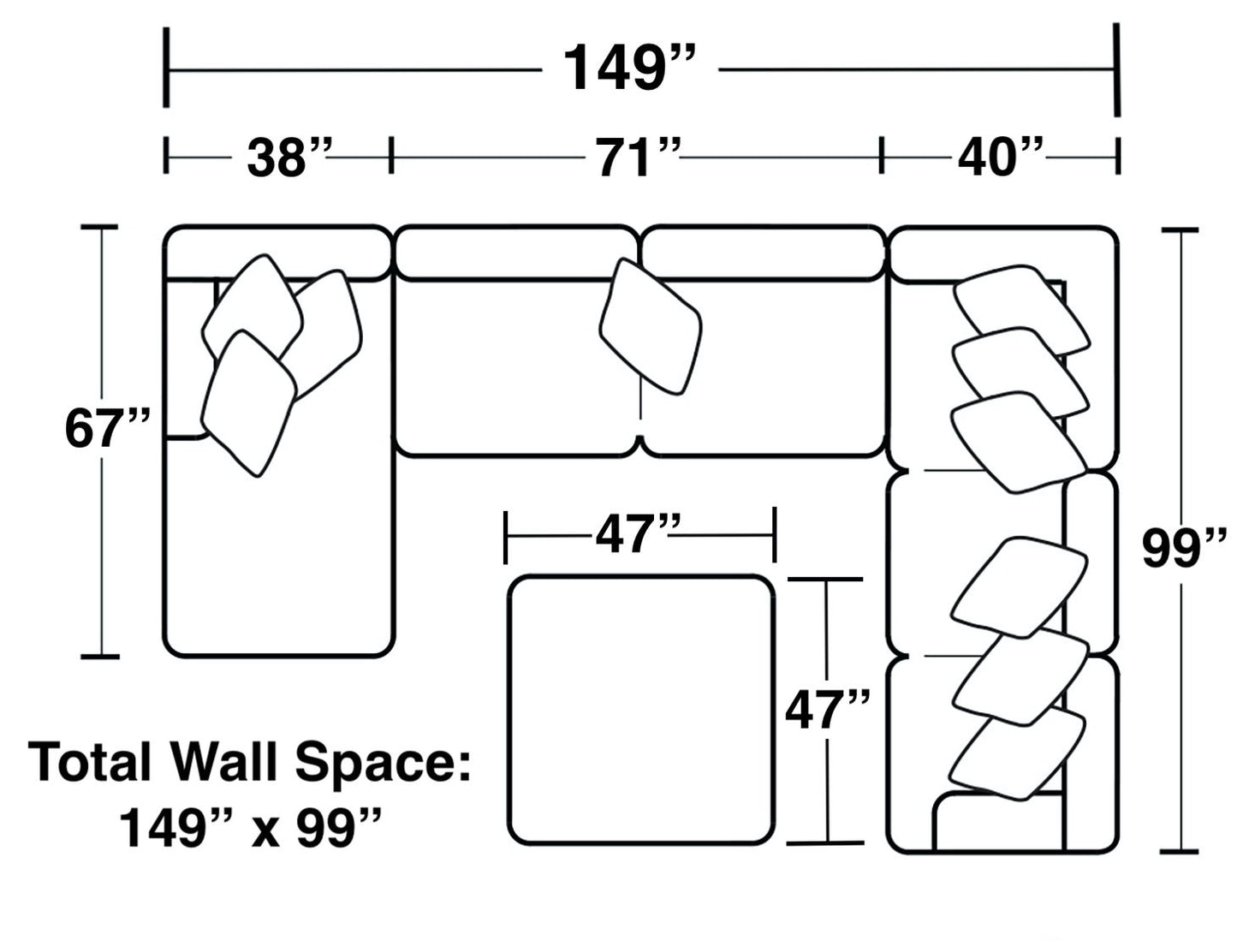 Crawford - Sectional With Cocktail Ottoman