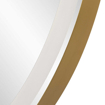 Crofton - Lighted Brass Round Mirror