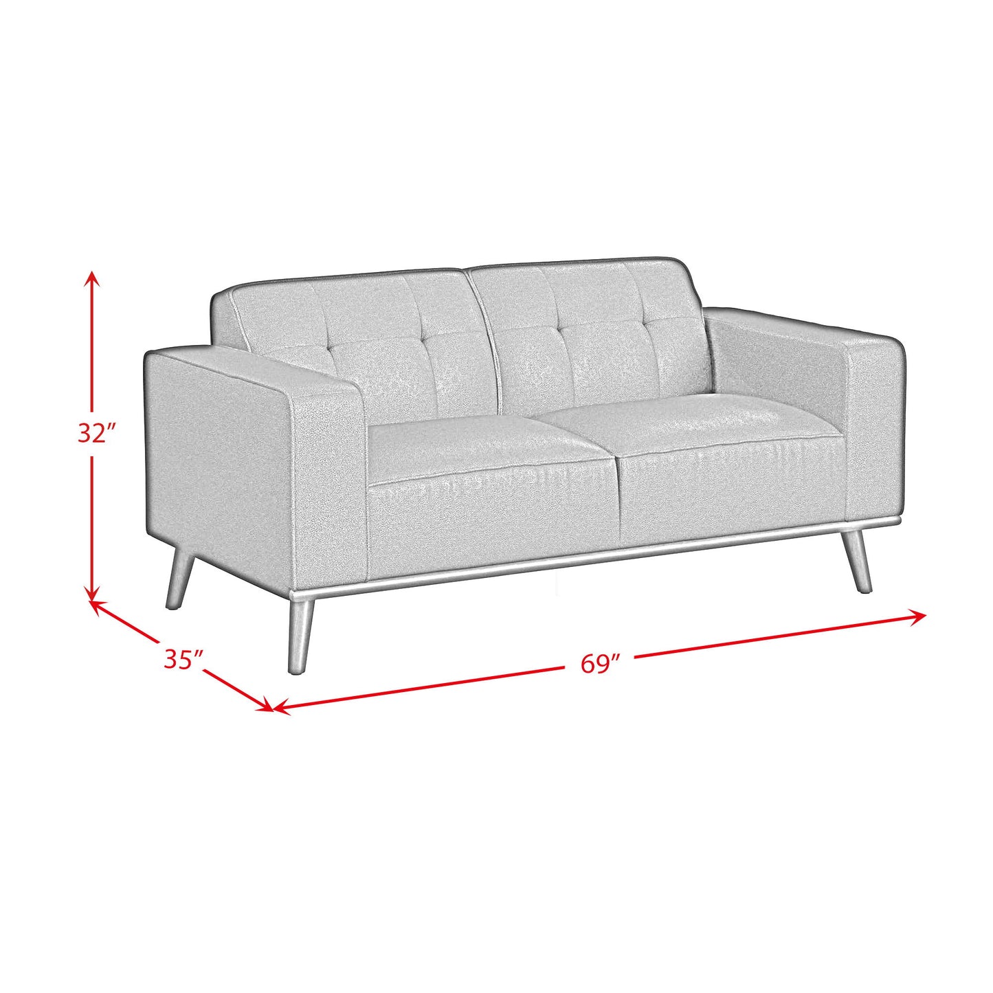 Destiny - Loveseat With Wood Front