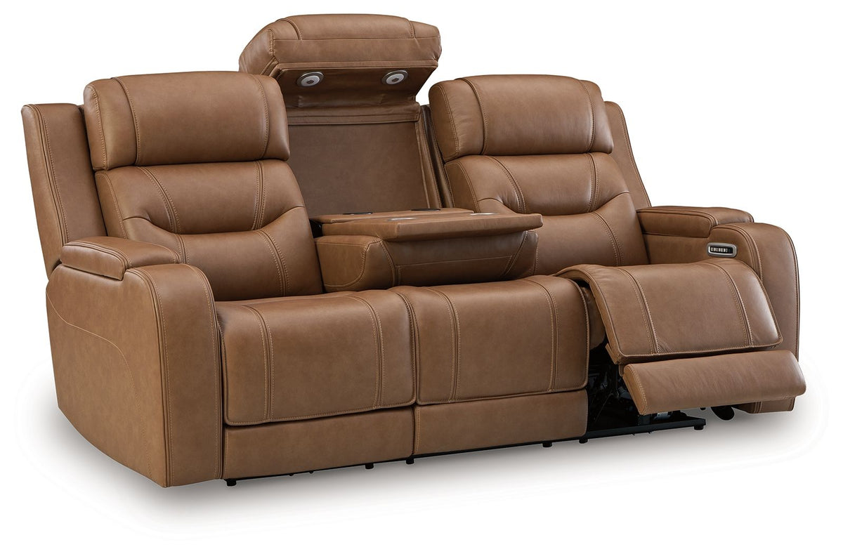 Knightington - 3 Pc. - Power Reclining Sofa, Loveseat And Recliner - Caramel