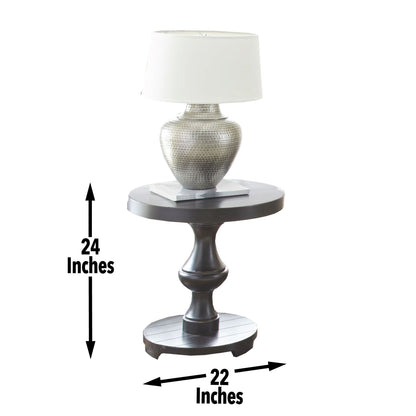 Dory - Round End Table - Ebony