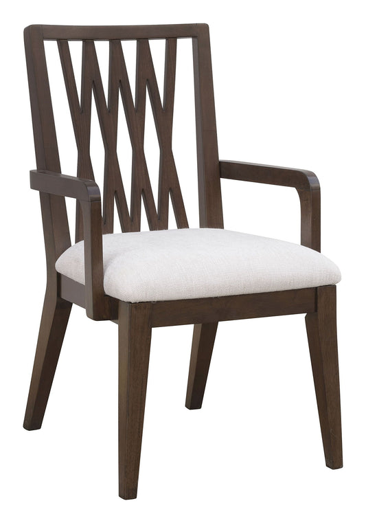 Asher Park - Wood Back Arm Chair (Set of 2) - Piano Brown