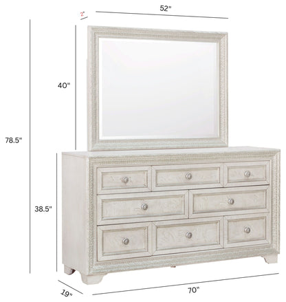 Camila - Dresser and Mirror - Creamy White