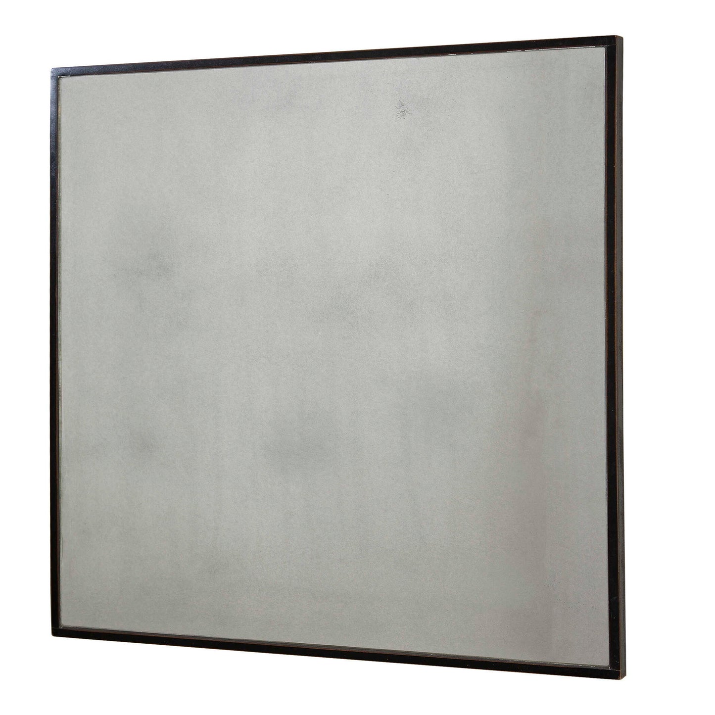 Matty Squares - Antiqued Square Mirrors (Set of 2) - Black
