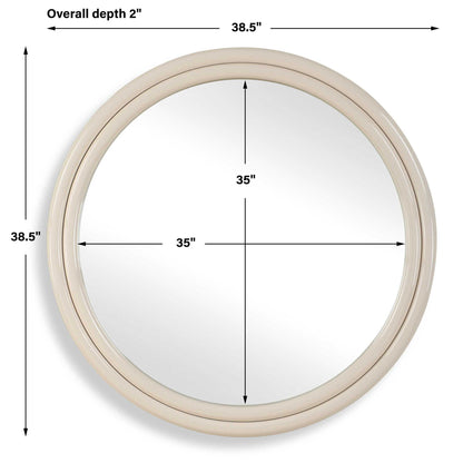 Florian - Warm White Round Mirror - White