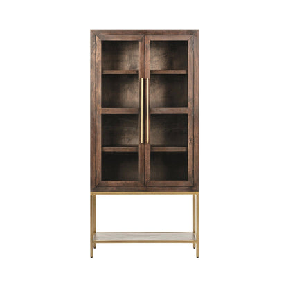 Freemont - Solid Wood Tall Cabinet - Kona Brown