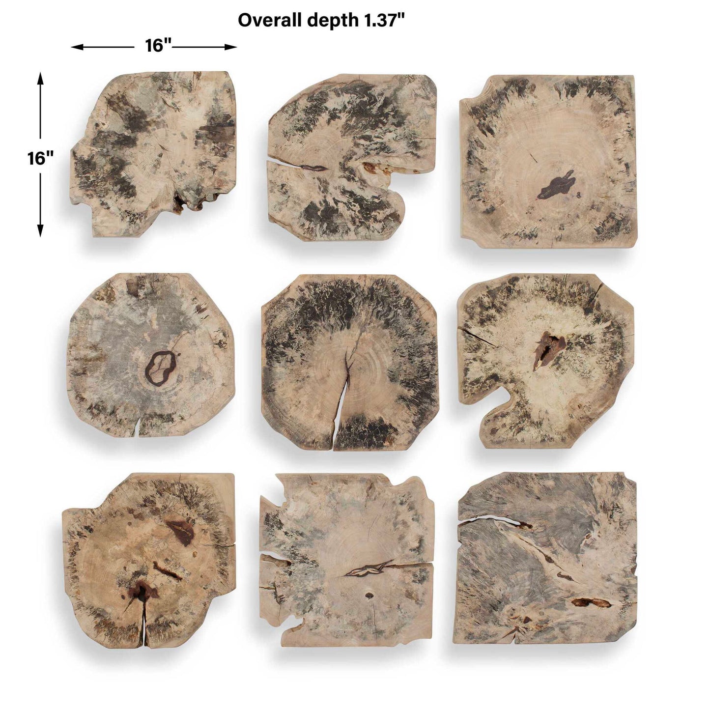 Bahati - Wood Bleached Wall Decor (Set of 9) - Brown