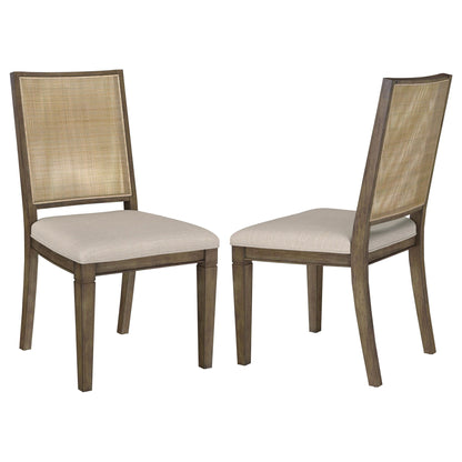 Matisse - Woven Rattan Back Dining Side Chair Brown (Set of 2) - Dark Brown
