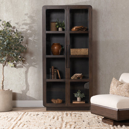 Rogers - Solid Wood Tall Cabinet - Dark Brown