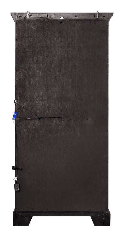 Pulaski Accents - Sliding Door Curio With Glass Shelves And LED Light - Dark Brown