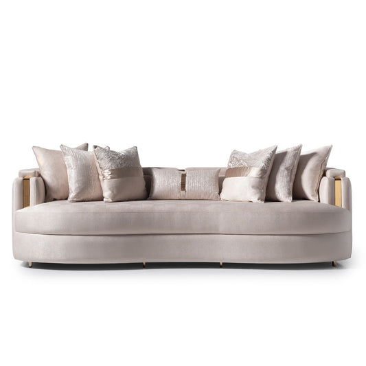 Carmela - Mansion Sofa - Almond / Gold