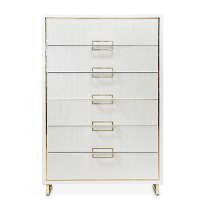 Palm Gate - 6-Drawer Chest - Cloud White