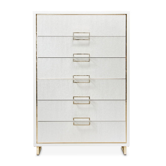 Palm Gate - 6-Drawer Chest - Cloud White