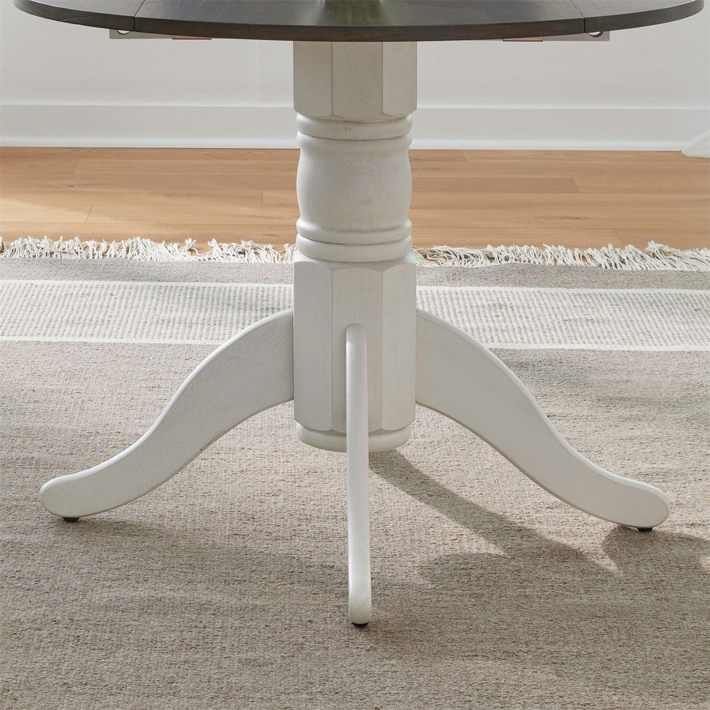 Brook Bay - Drop Leaf Table Base - Textured White / Carbon Gray