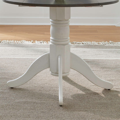Brook Bay - Drop Leaf Table Base - Textured White / Carbon Gray
