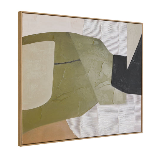 Olive Form Framed Canvas - Cream