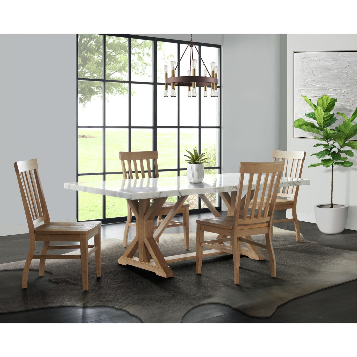 Lakeview - Marble Standard Height Rectangular Dining Table - White