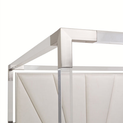 Penthouse - Eastern King Canopy Bed - Frosted Linen / Ash Gray