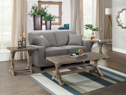 Finn - 3 Piece Accent Trestle Table Set (Coffee Table & Two End Tables) - Dark Walnut