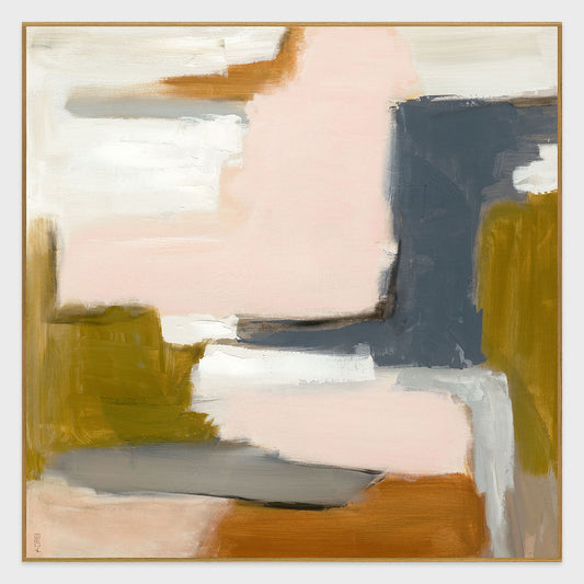 Burrow - 60" x 60" Painting Art by Buddy Whitlock - Pink / Dark Gray