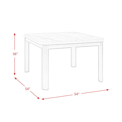 Francesca - 5 Piece Square Counter Dining Set (Table & Four Chairs) - White Marble