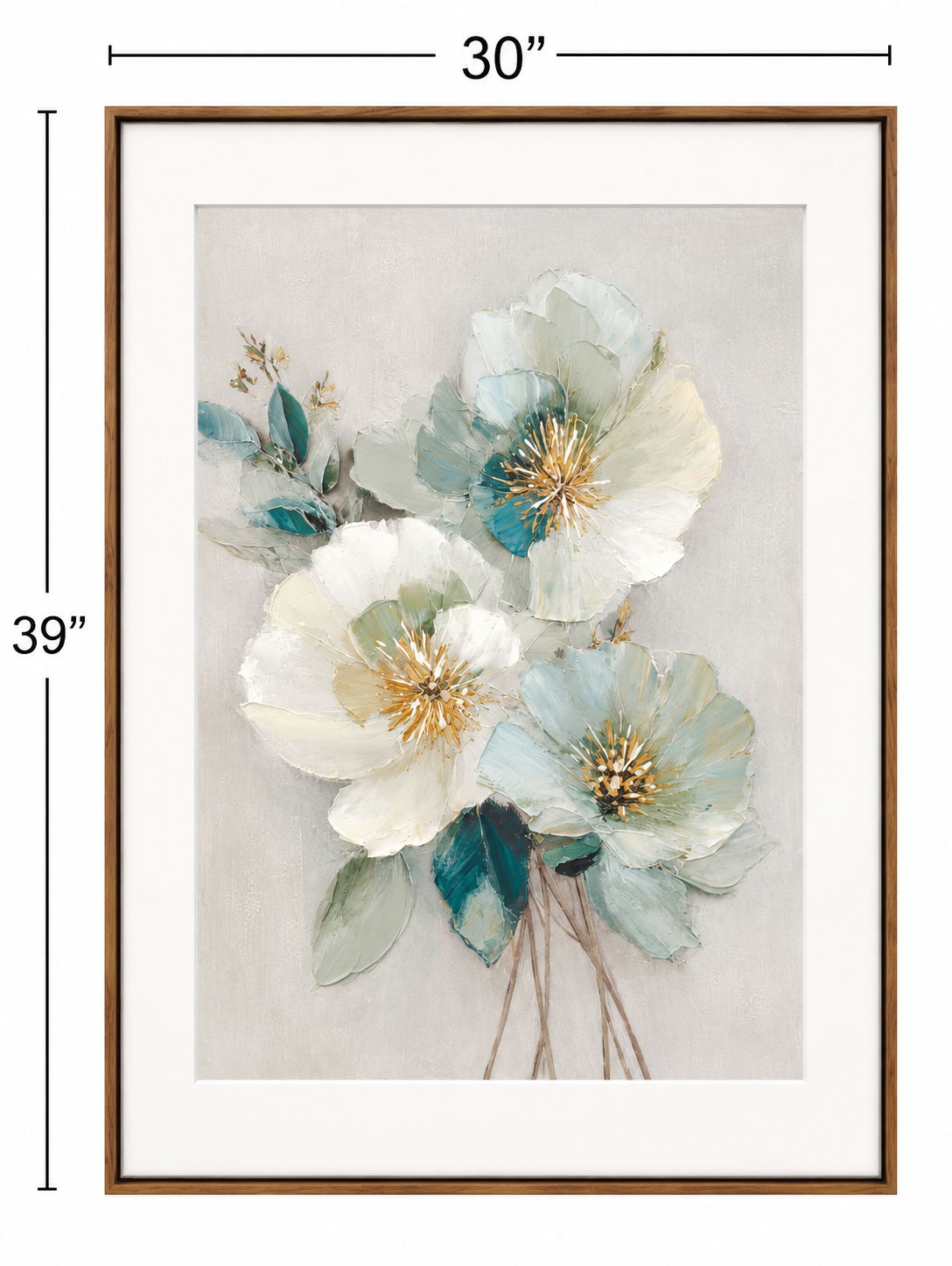Floral Harmony I Framed Canvas - Beige