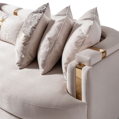 Carmela - Mansion Sofa - Almond / Gold