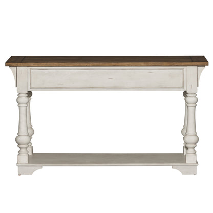 Morgan Creek - Sofa Table - Antique White / Wirebrushed Tobacco Accents